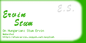 ervin stum business card